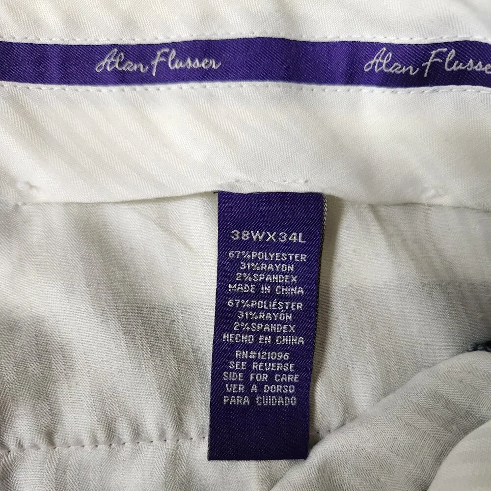 Alan Flusser Men's Pleated Front Pants 38Wx34L - Picture 4 of 10